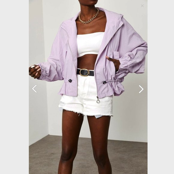 Lilac Pleated Waist Bat Raincoat - Picture 3 of 10